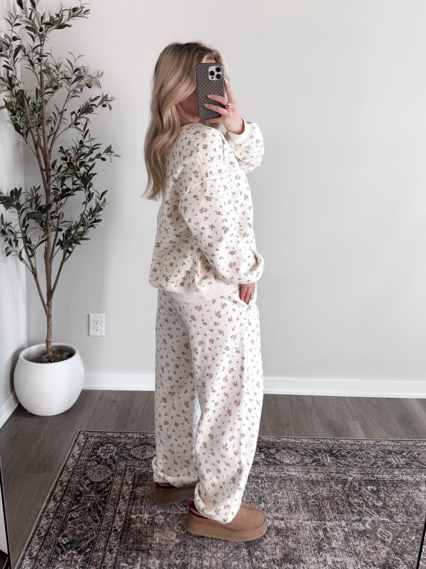 Petals & Cream Floral Sweat Set