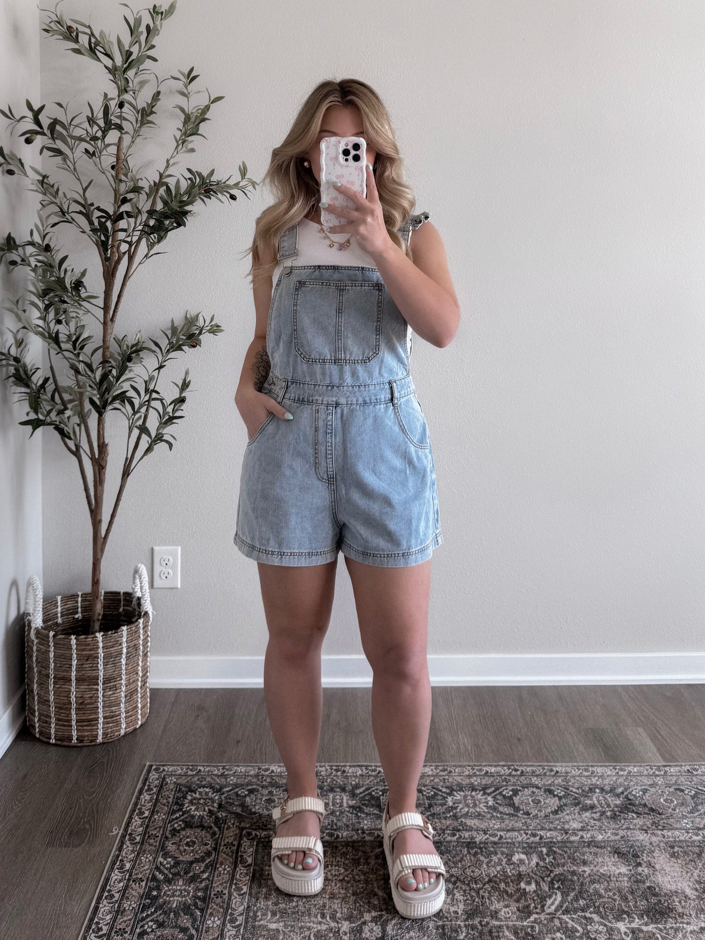Market Run Denim Overall Romper