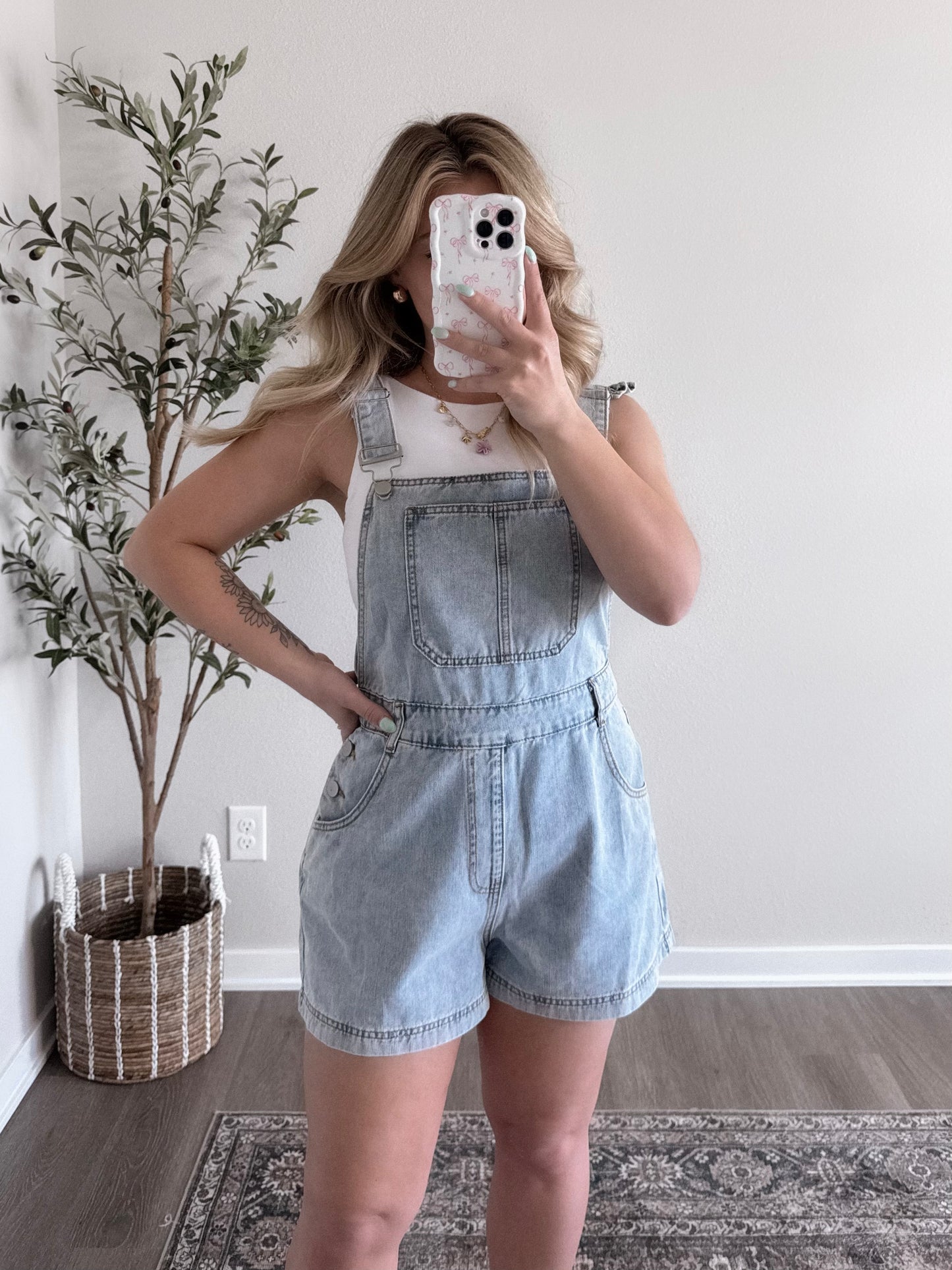 Market Run Denim Overall Romper