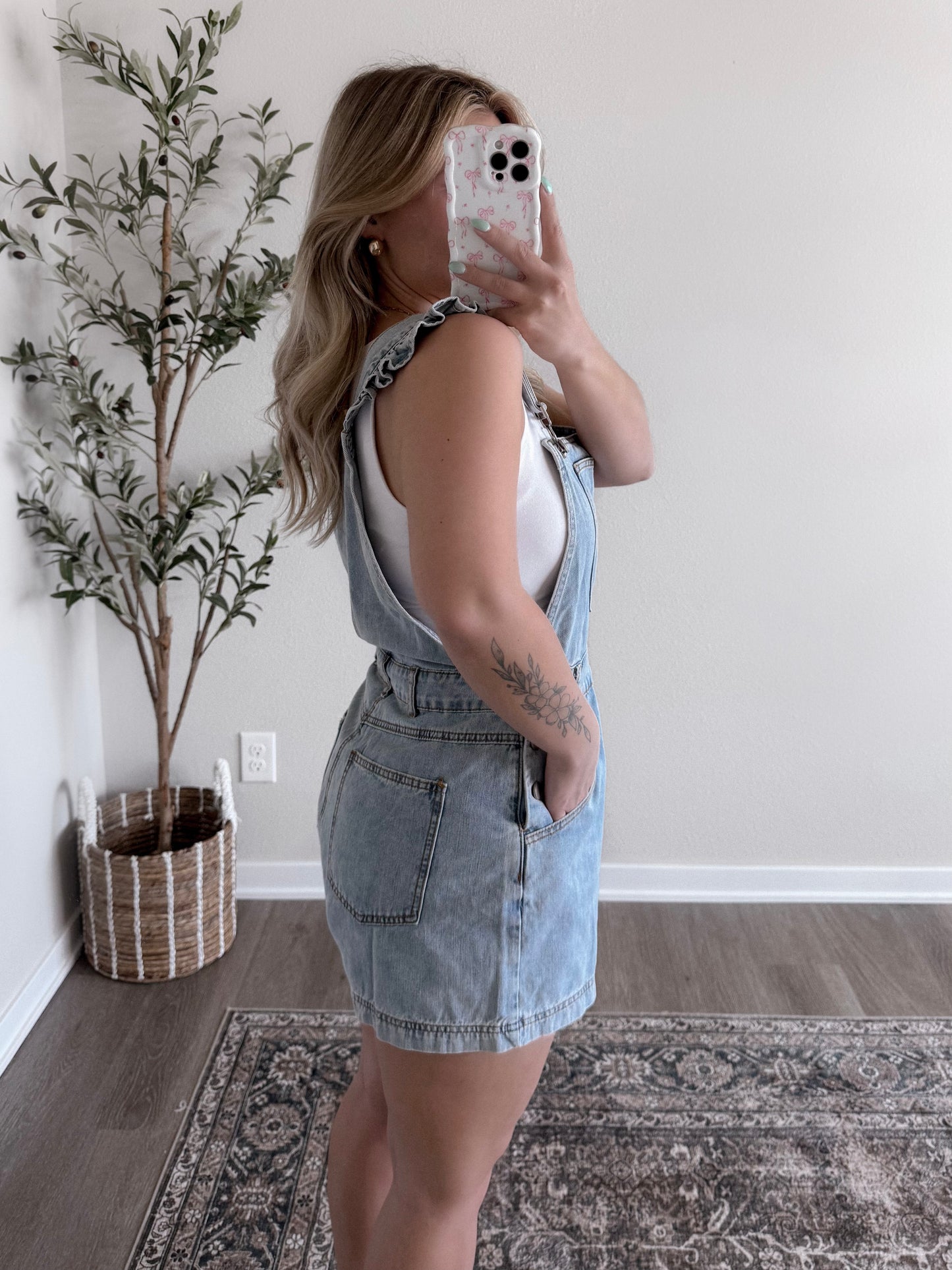 Market Run Denim Overall Romper