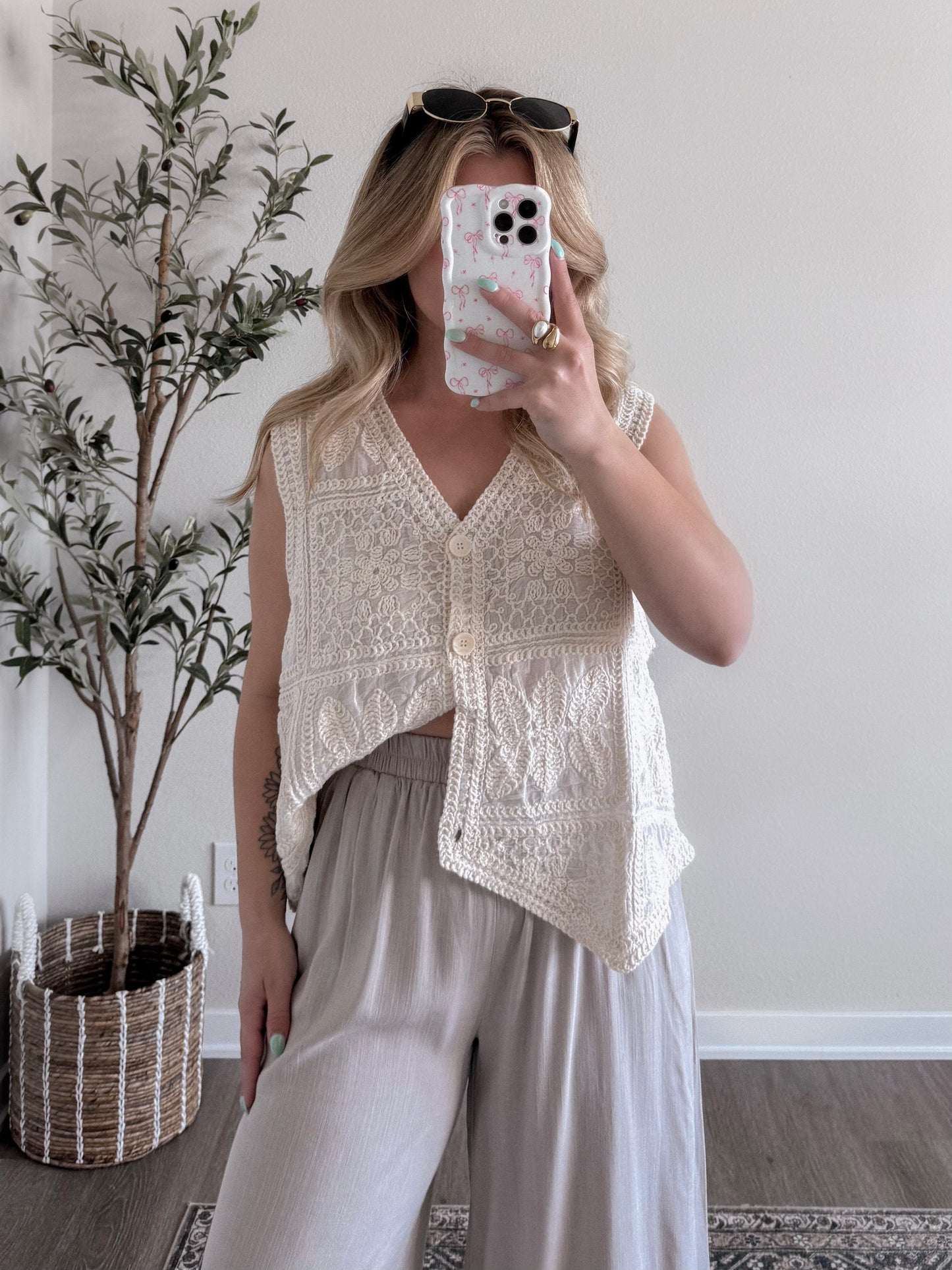 Coconut Crochet Oversized Vest