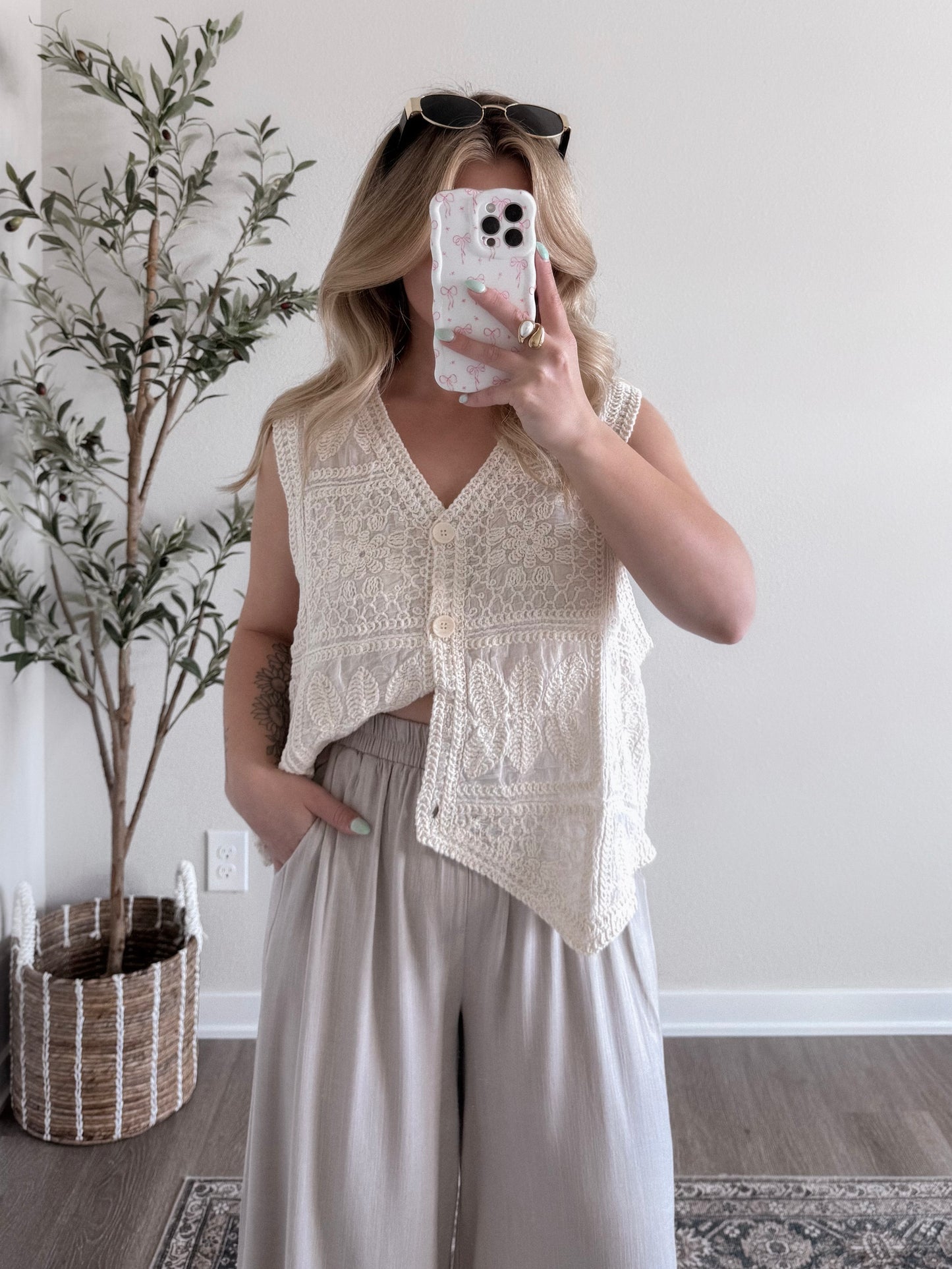 Coconut Crochet Oversized Vest