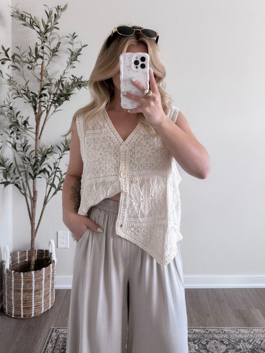 Coconut Crochet Oversized Vest
