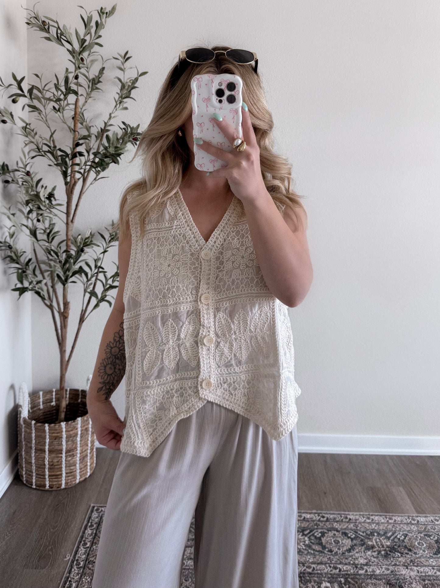 Coconut Crochet Oversized Vest