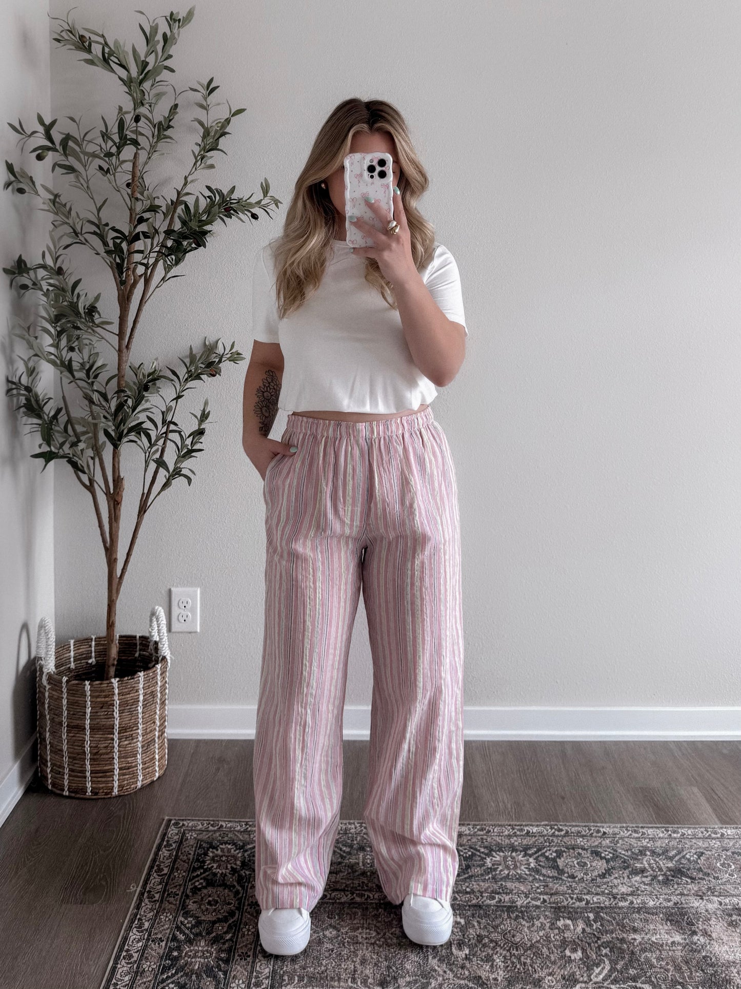 Ariel Striped Lounge Pant / Pink