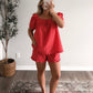 Cherry Cobbler Grid Short Set (Final Sale)
