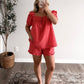 Cherry Cobbler Grid Short Set (Final Sale)