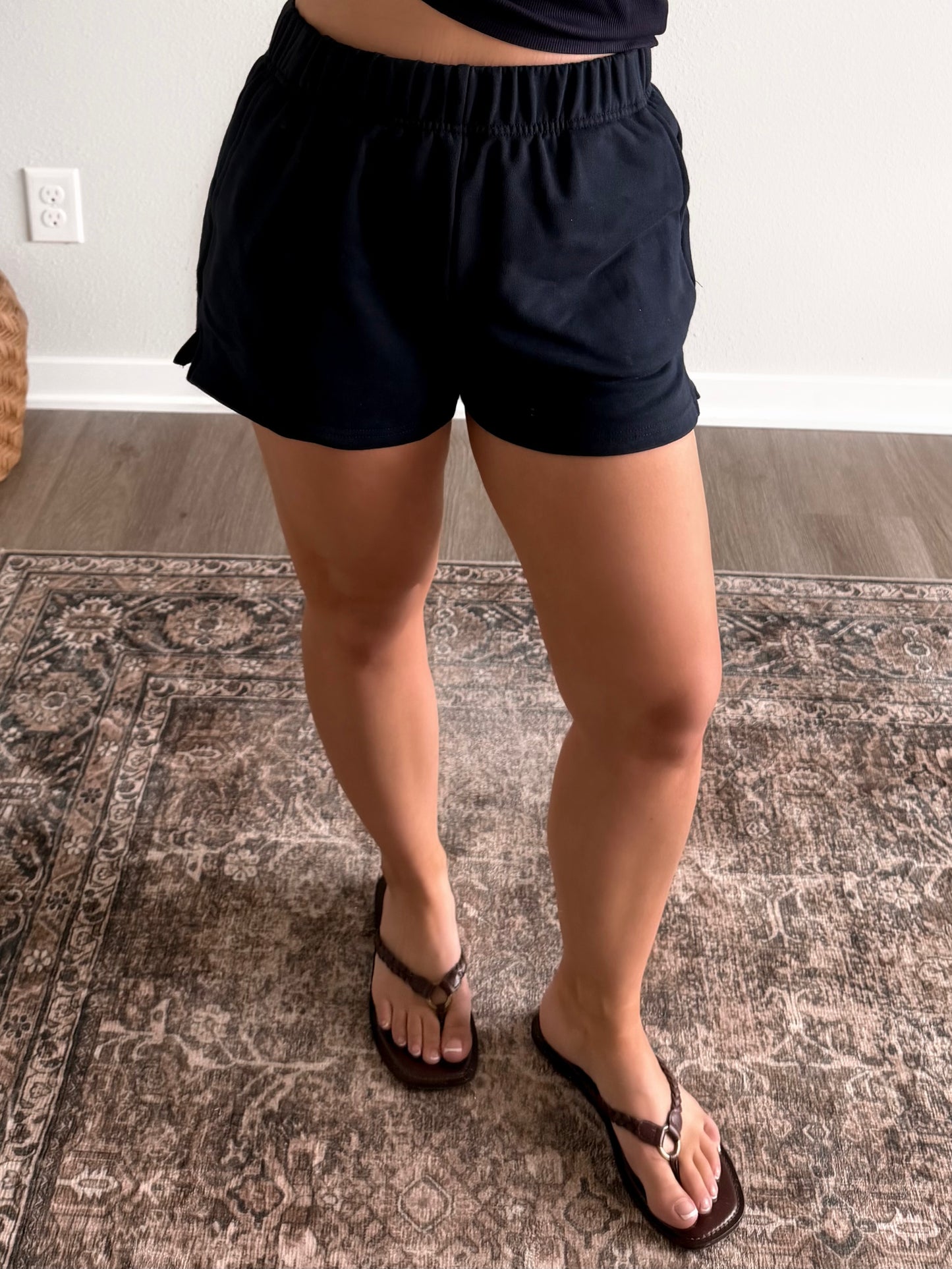 Navy Lake Sweat Shorts
