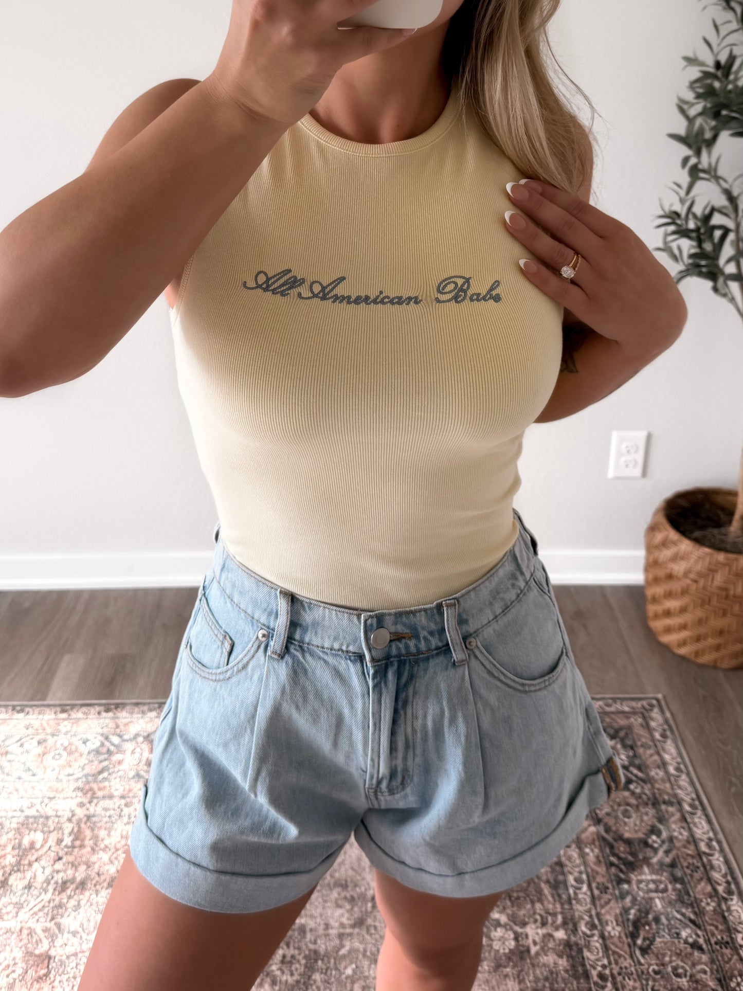 "All American Babe" Ribbed Basic Tank