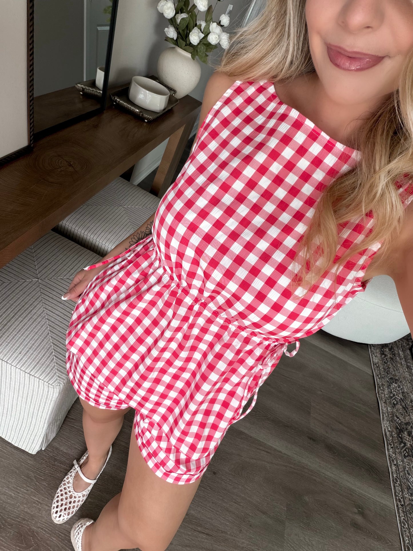 Backyard Gingham Short Set