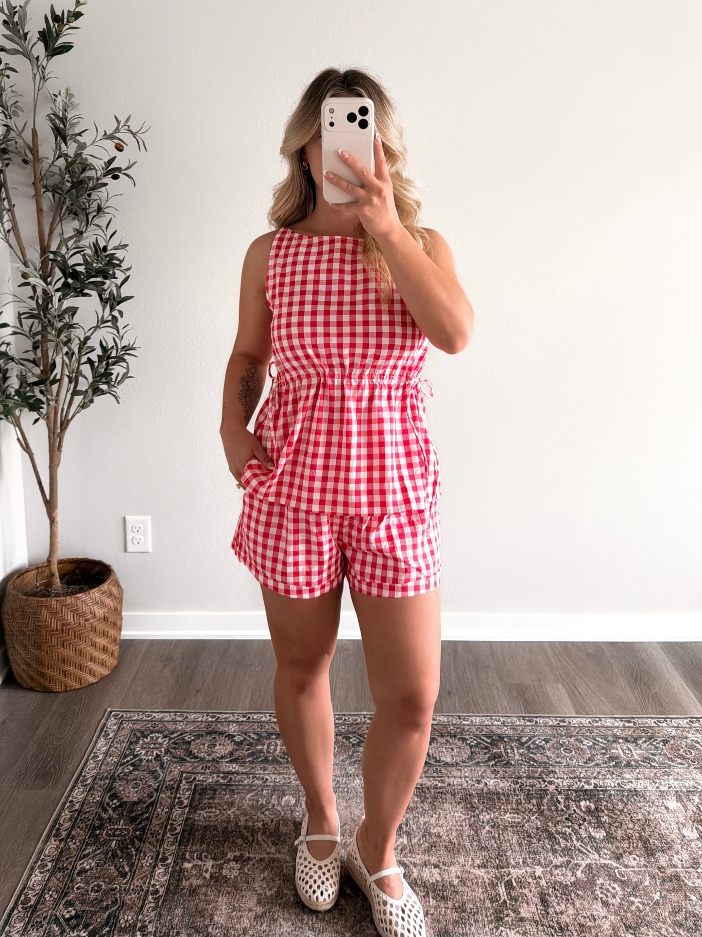 Backyard Gingham Short Set