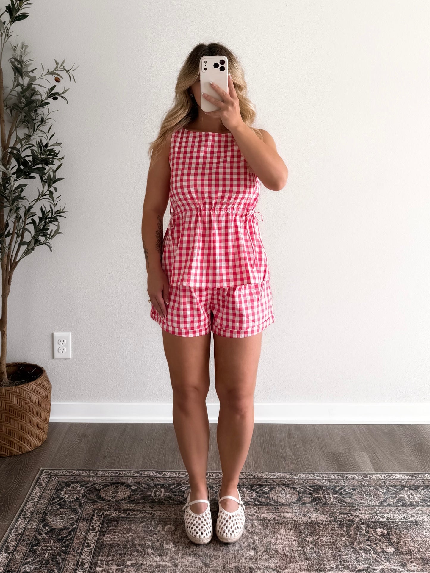 Backyard Gingham Short Set