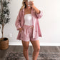 American Social Striped Short Set