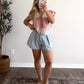 American Quilt Gingham Lace Top