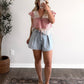 American Quilt Gingham Lace Top