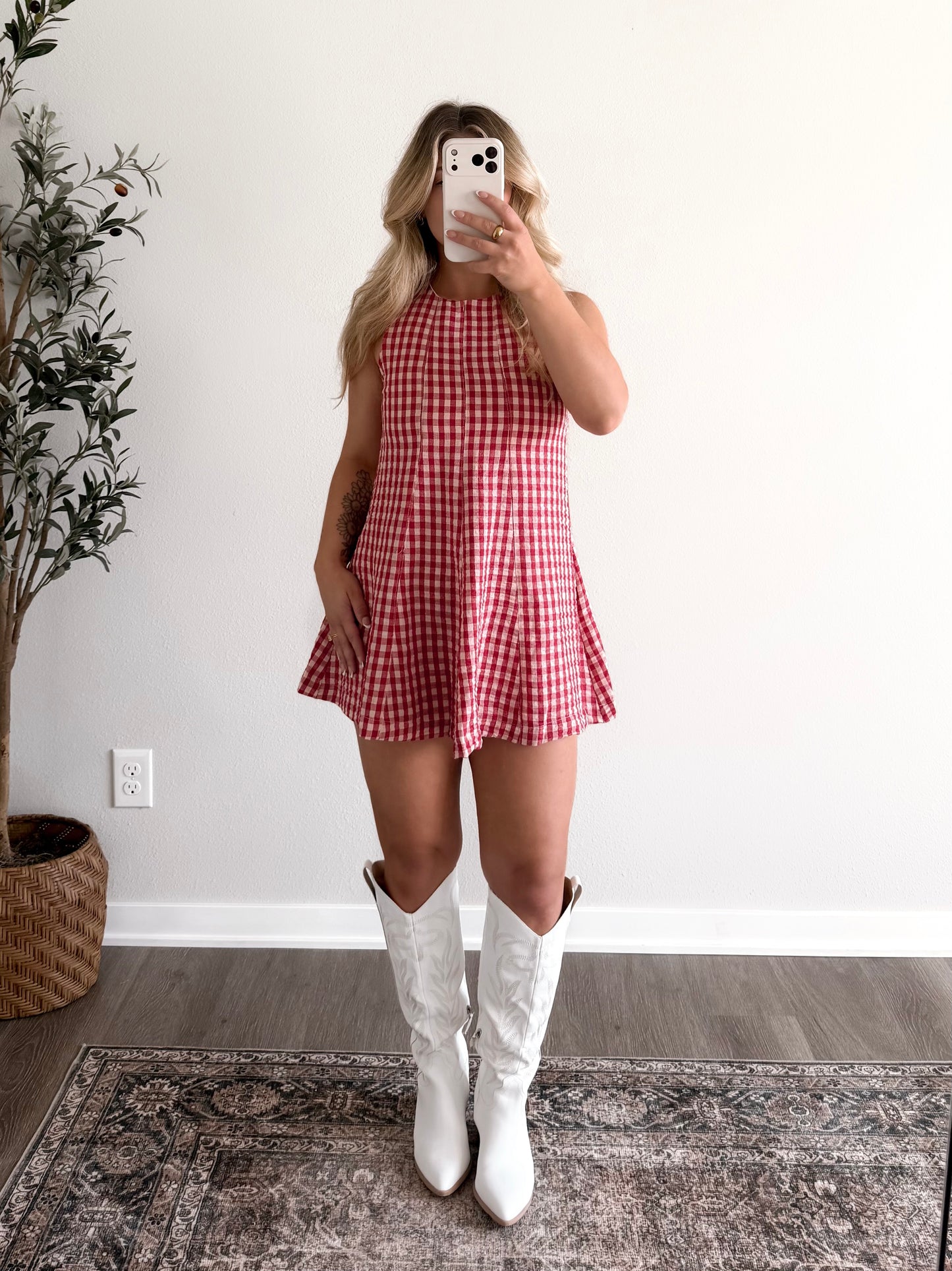 Cherry Cola Gingham Romper