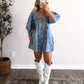 Main Street Dotted Denim Romper