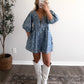 Main Street Dotted Denim Romper