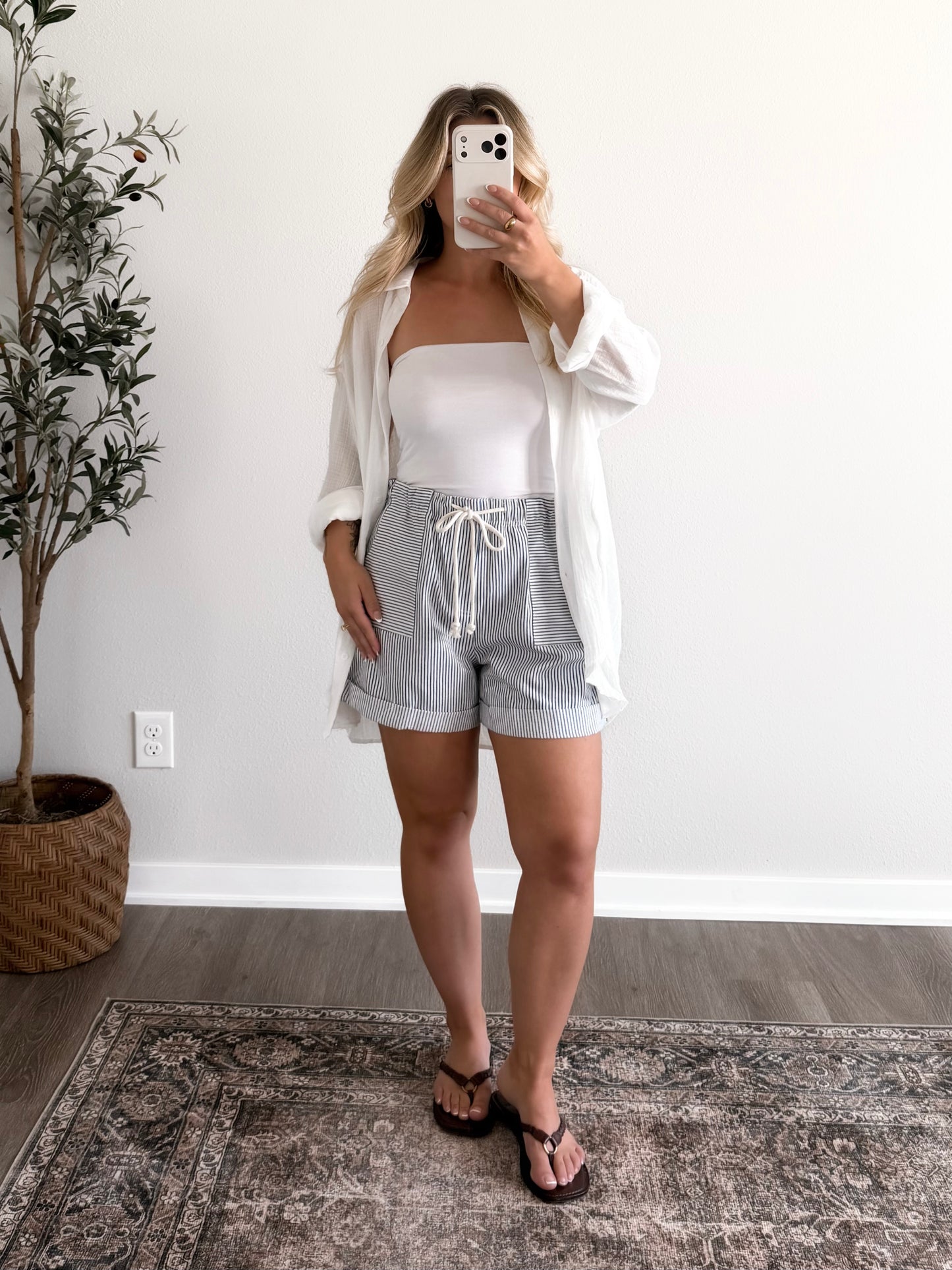 Summer Layers Button Down / White