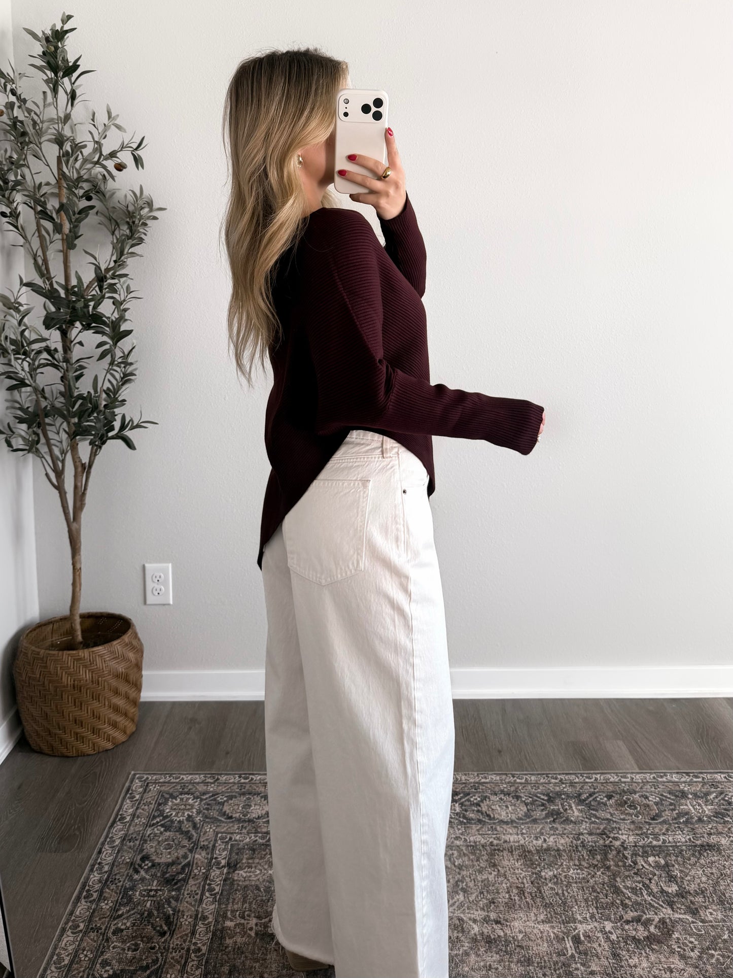 Camille Boat Neck Sweater / Dark Plum