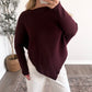 Camille Boat Neck Sweater / Dark Plum