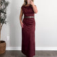 Wine List Suede Maxi Dress (Restocking Early November)