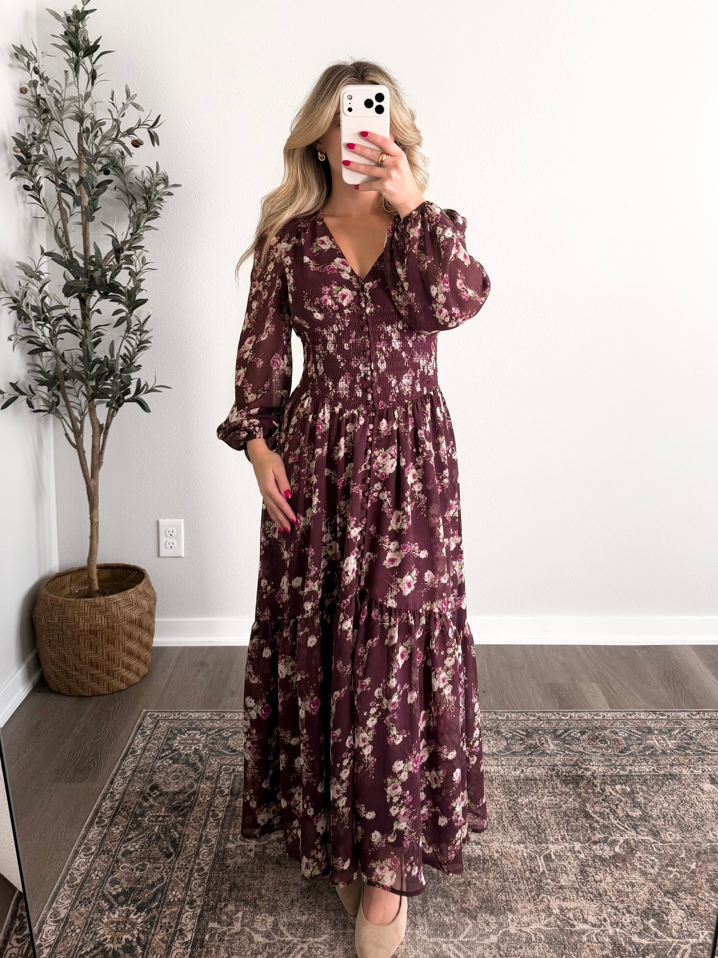 Plum Grove Floral Maxi Dress