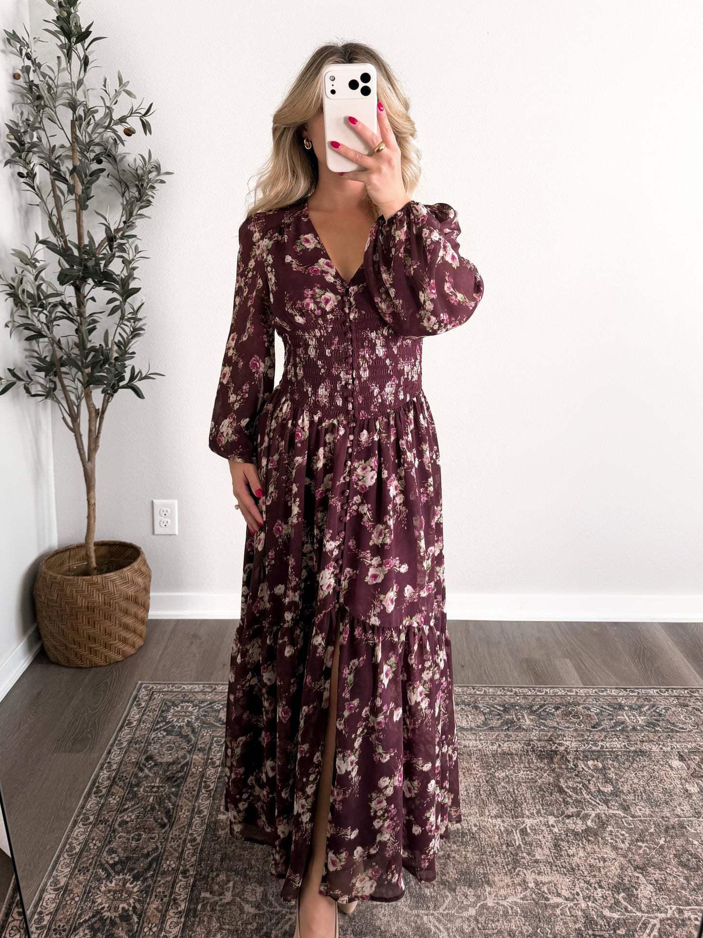 Plum Grove Floral Maxi Dress