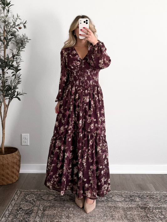 Plum Grove Floral Maxi Dress