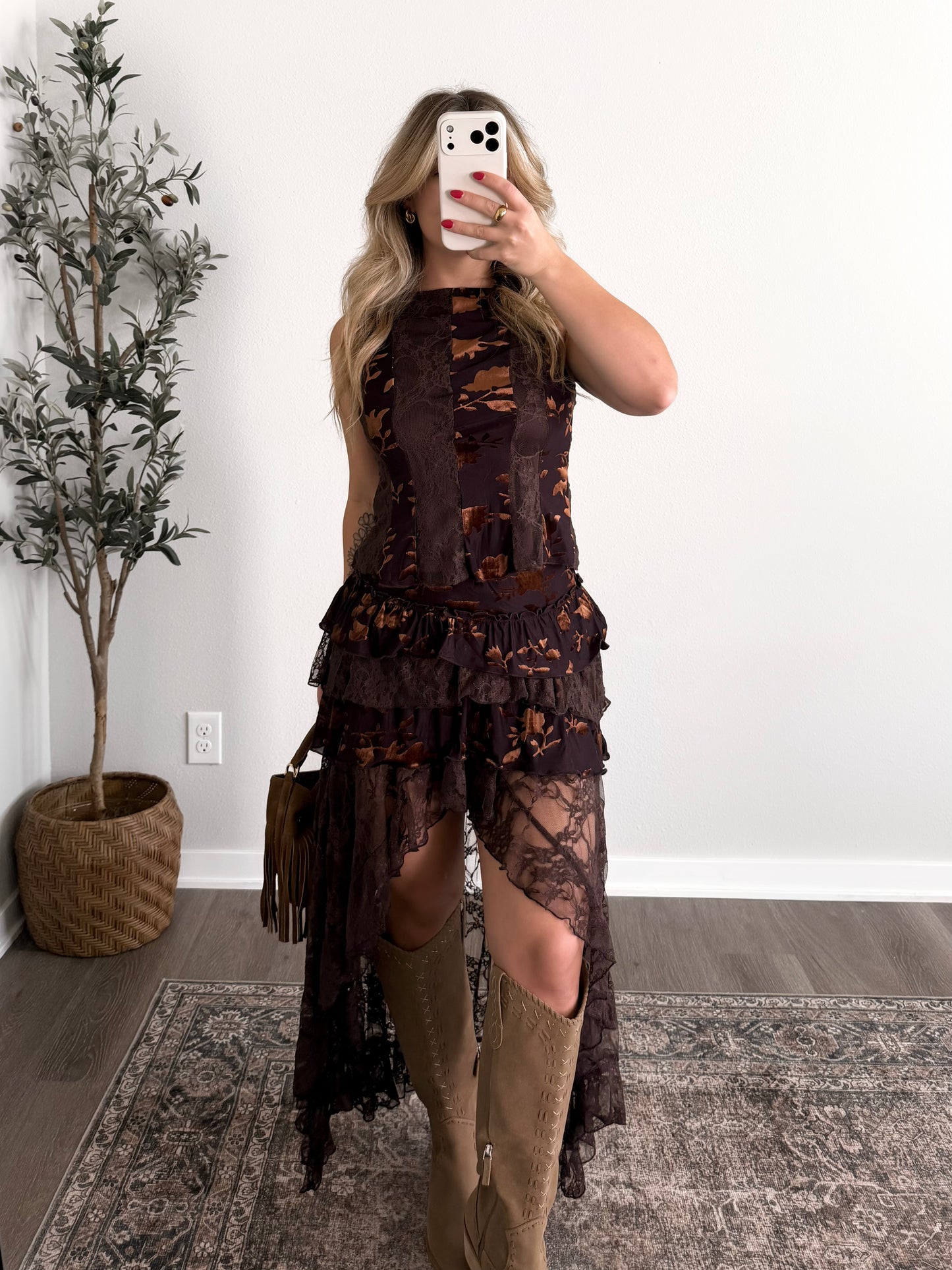 Shania Velvet Lace Skort Set