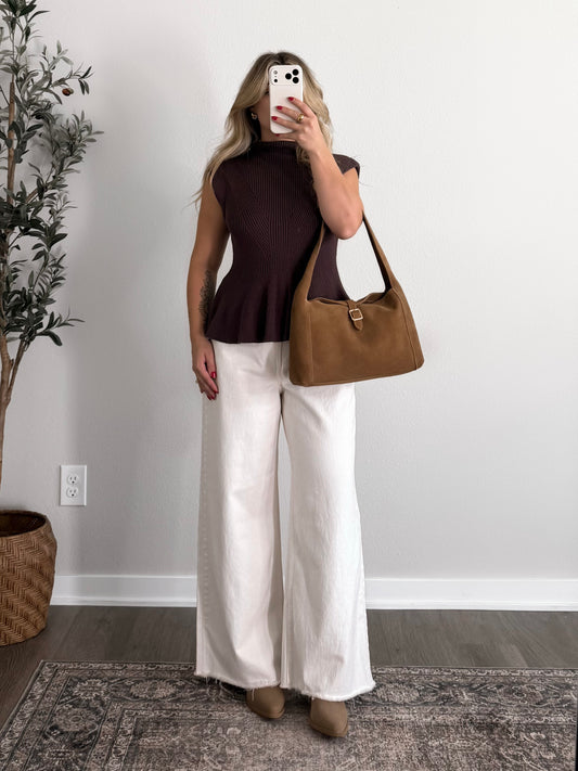 Sable Knit Mock Neck Top