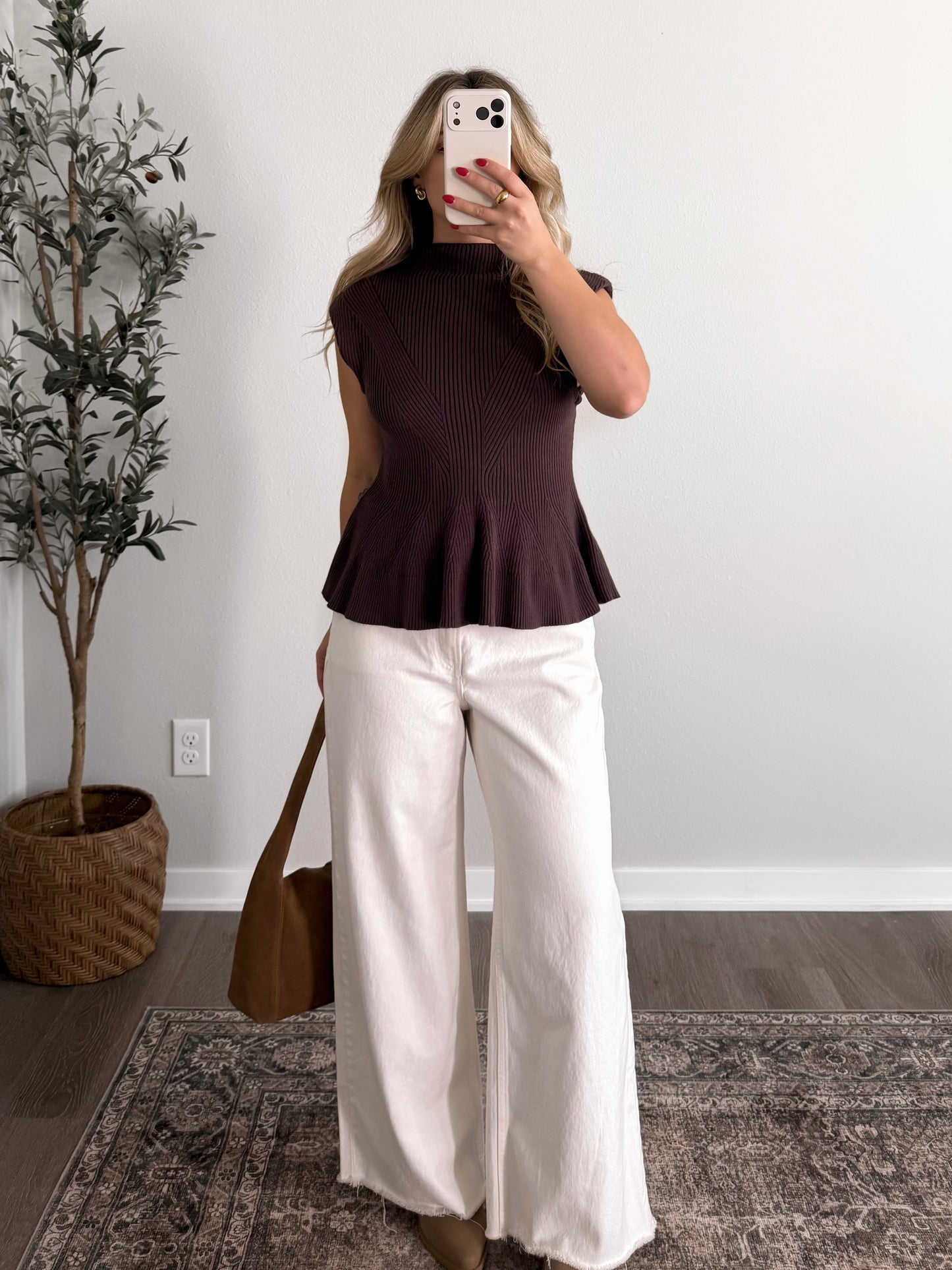 Sable Knit Mock Neck Top