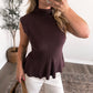Sable Knit Mock Neck Top