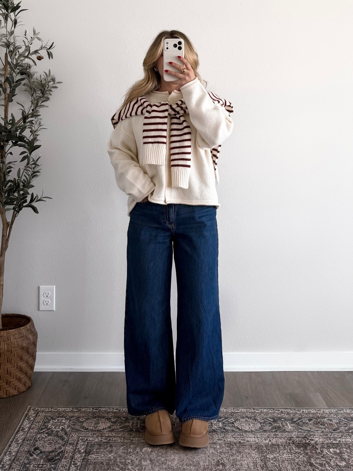 Apple Basket Striped Shawl Cardigan