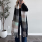 Cozy Check Scarf / Black Mint Combo