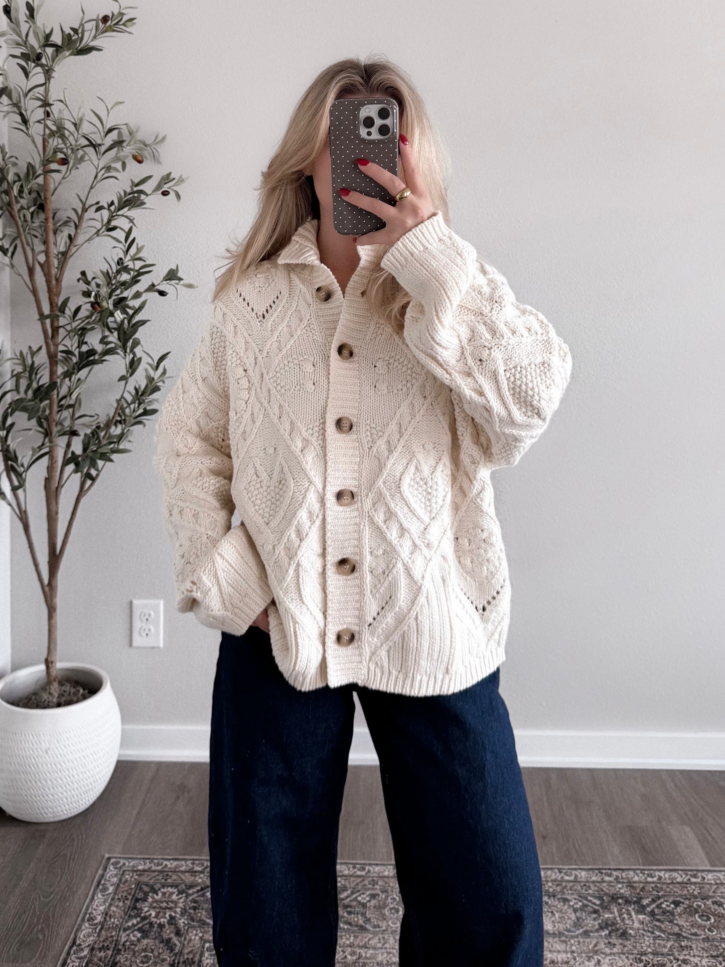 Snow Vale Cable Knit Cardigan