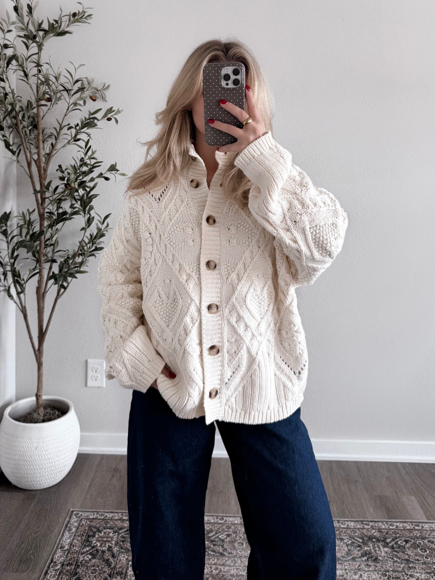 Snow Vale Cable Knit Cardigan