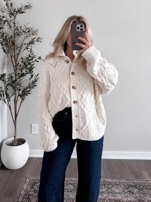 Snow Vale Cable Knit Cardigan