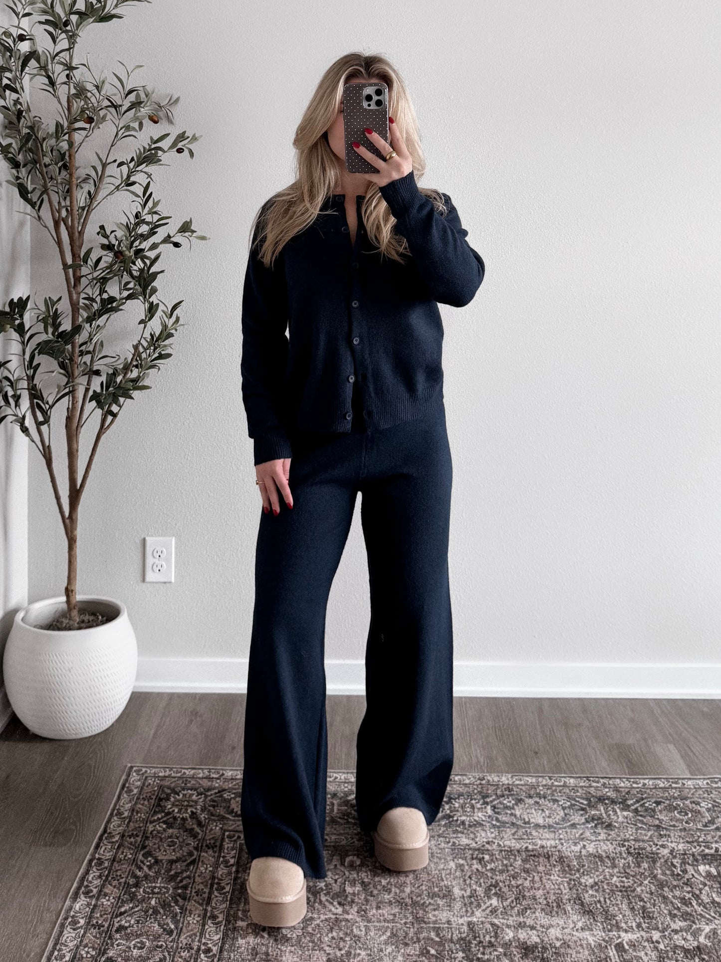 Fireside Sweater Knit Set / Navy