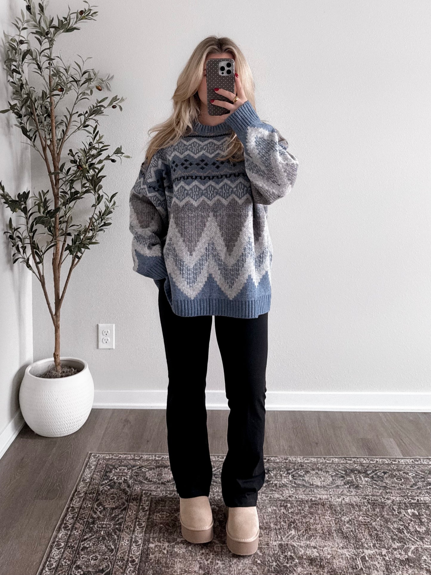 Alpine Oversized Knit Sweater / Winter Blue