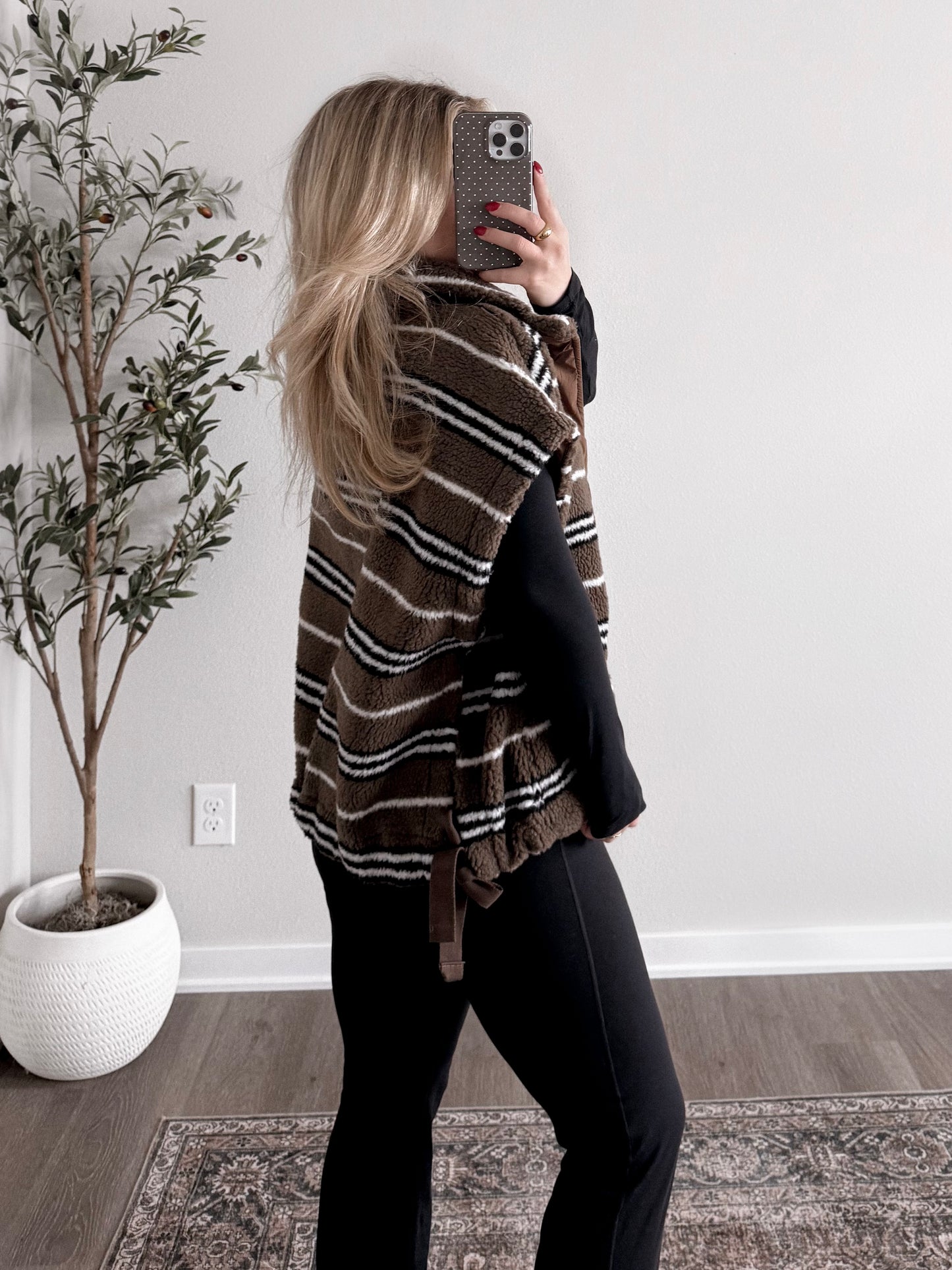 Pinecone Striped Sherpa Vest