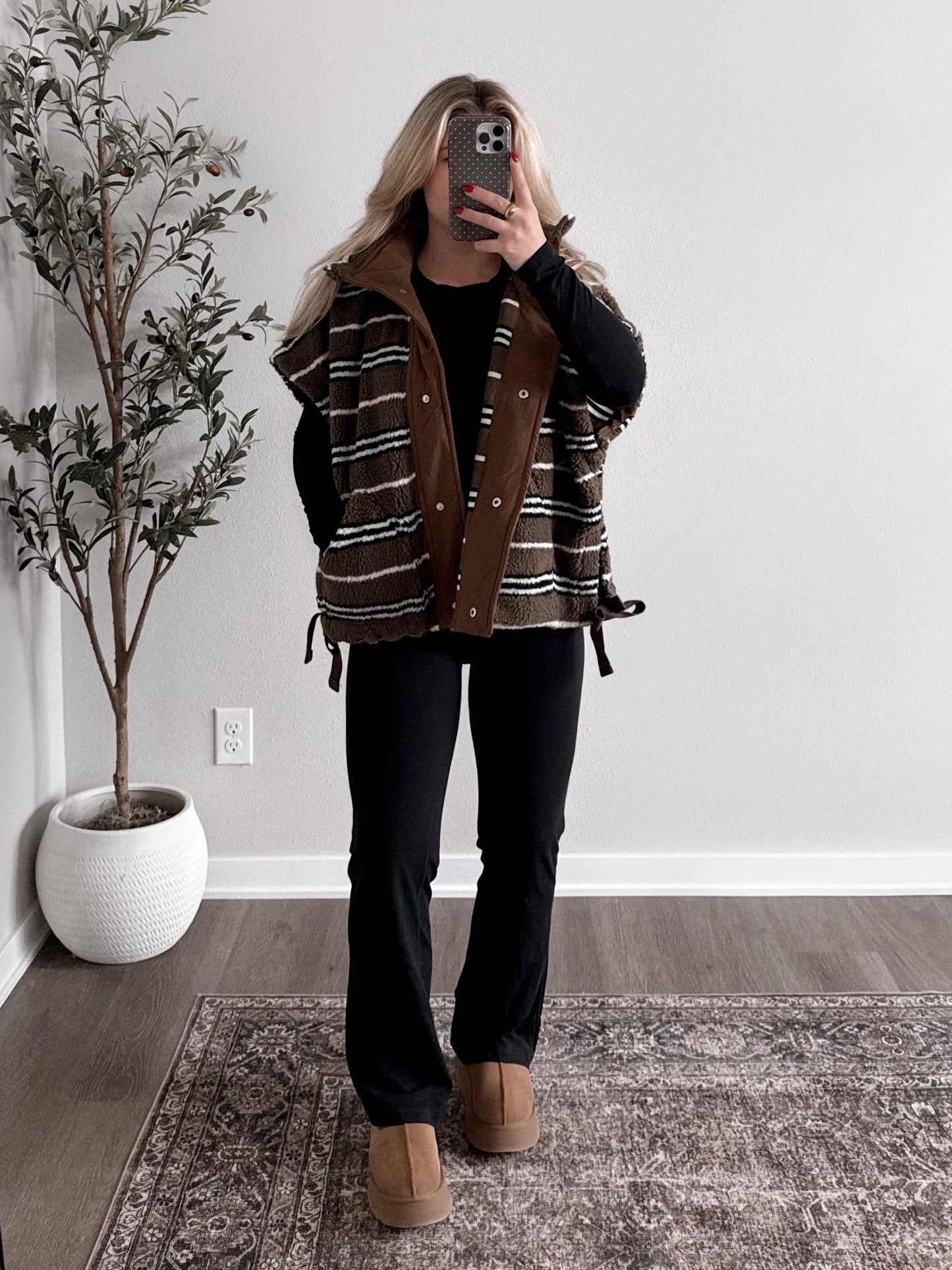 Pinecone Striped Sherpa Vest