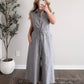 Morning Shift Striped Jumpsuit (Short Freindly)