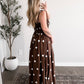 Cold Brew Polka Dot Maxi Dress