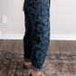 Janey High Waisted Barrel Jeans / Dark Floral
