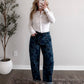 Janey High Waisted Barrel Jeans / Dark Floral