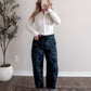 Janey High Waisted Barrel Jeans / Dark Floral