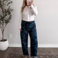 Janey High Waisted Barrel Jeans / Dark Floral