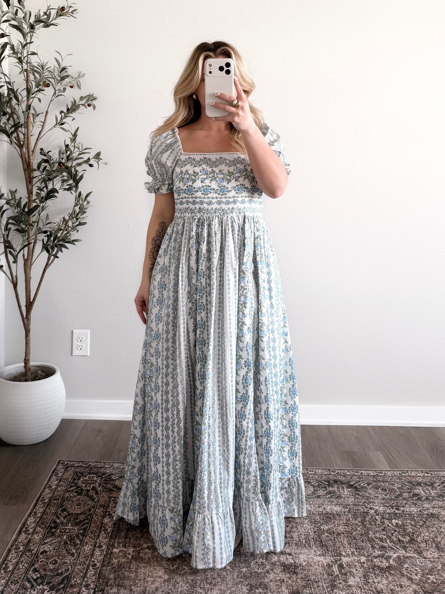 Fields Of Grace Floral Maxi Dress / Blue