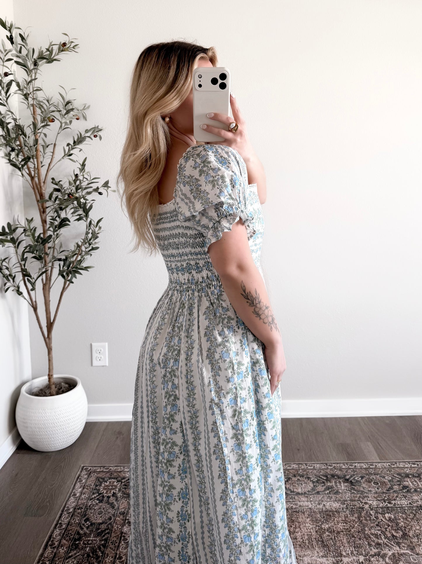 Fields Of Grace Floral Maxi Dress / Blue